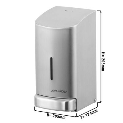 AIR-WOLF | Soap & disinfectant dispenser with push button - 800ml - stainless steel