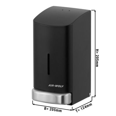 AIR-WOLF | Soap & Disinfectant Dispenser with push button - 800ml - Stainless steel - Black