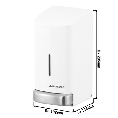AIR-WOLF | Soap & disinfectant dispenser with push button - 800ml - Stainless steel - White