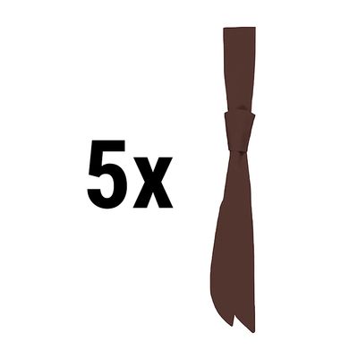(5 Adet) Garson Kravatı - 94 x 5 cm - Açık Kahverengi