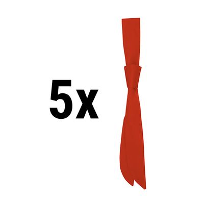 (5 шт.) Женский сервисный галстук - 94 x 5 см - Красный