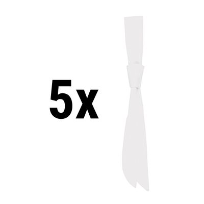 (5 pieces) Women´s service tie - 94 x 5 cm - White
