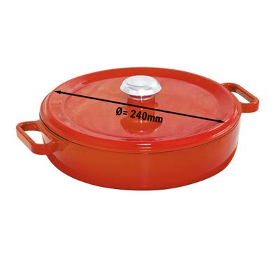 Lonac za dugo kuhanje - Ø 240 mm - Plitki lonac - Narančasta boja