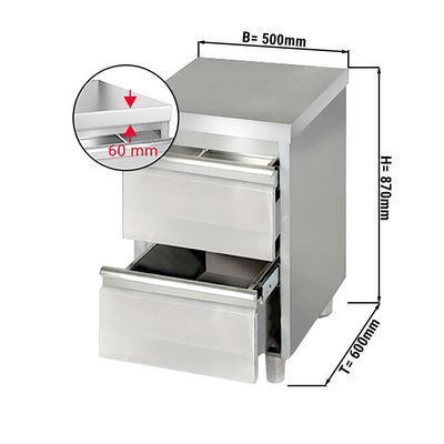 Armoire à tiroirs PREMIUM avec 2 tiroirs - 500x600mm	
