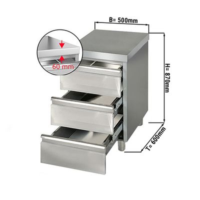 PREMIUM drawer cabinet with 3 drawers - 500x600mm