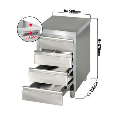 PREMIUM drawer cabinet with 4 drawers - 500x600mm