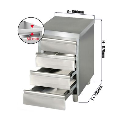 Armoire à tiroirs PREMIUM avec 4 tiroirs - 500x700mm	
