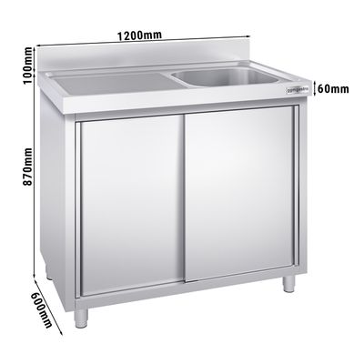 Sink unit PREMIUM - 1200x600mm - with 1 basin on the right