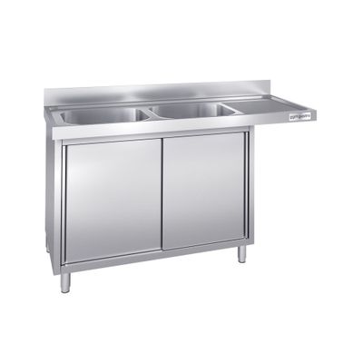Spülmaschinen-Spülschrank - 1600x600mm - mit 2 Becken links