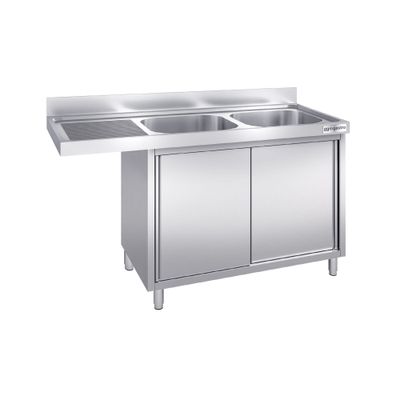 Spülmaschinen-Spülschrank - 1600x700mm - mit 2 Becken rechts