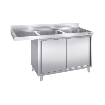 Spülmaschinen-Spülschrank - 1800x600mm - mit 2 Becken rechts