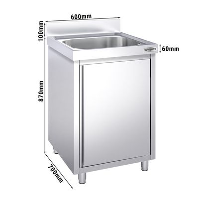 Sink unit PREMIUM - 600x700mm - with 1 bowl