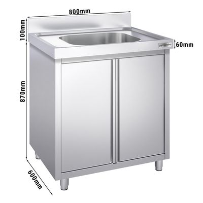 Sink unit PREMIUM - 800x600mm - with 1 bowl