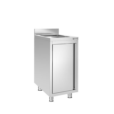 Spülschrank - Edelstahl - 400x600mm - mit Spülbecken & Mülleimer