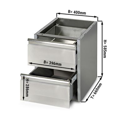 Drawer unit with 3 drawers PREMIUM - Substructure module 400x560mm