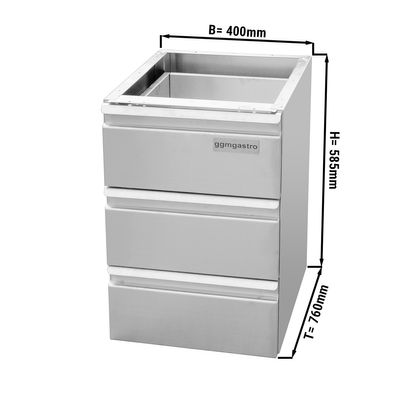 Drawer unit with 3 drawers PREMIUM - Substructure module 400x760mm