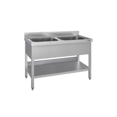 Spültisch ECO - 1200x700mm - mit Grundboden & 2 Becken mittig