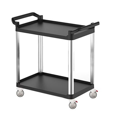 Servierwagen aus Kunststoff - 800x500mm - mit 2 Abstellflächen & leisen Rollen