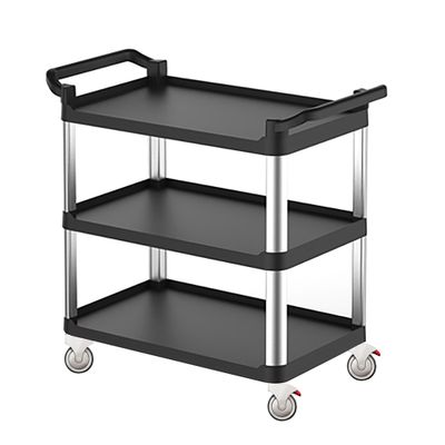 Servierwagen aus Kunststoff - 800x500mm - mit 3 Abstellflächen & leisen Rollen