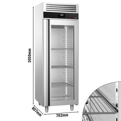 Congelador - 0,7 x 0,81 m - com 1 porta de vidro