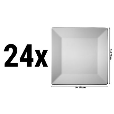 (24 komada) MAYA - Plitki & Kvadratni tanjur - 27 x 27 cm 