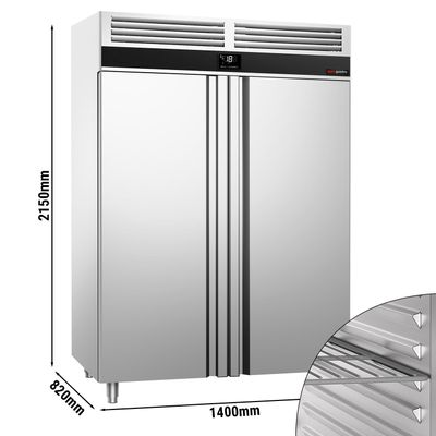 Congelador - 1,4 x 0,82 m - 1400 litros - com 2 portas de aço inoxidável