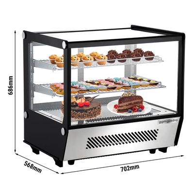 Table-top refrigerated display case - 120 liters - round - with 2 shelves