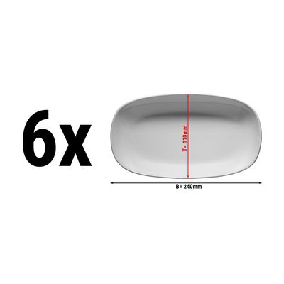 (6 Stück) ENTity - Teller oval - 24 cm