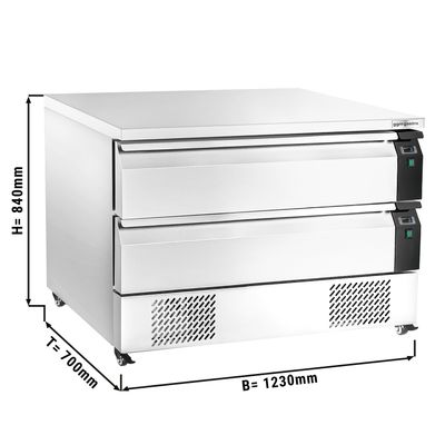 Холодильная/Морозильная тумба  1,23 м с 2 выдвиж.ящиками / для GN 1/1 + GN 2/1 / объем:  227 л