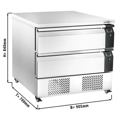Armadio congelatore a cassetti con 2 cassetti - 0,9 m - per GN 2/1 - 153 litri