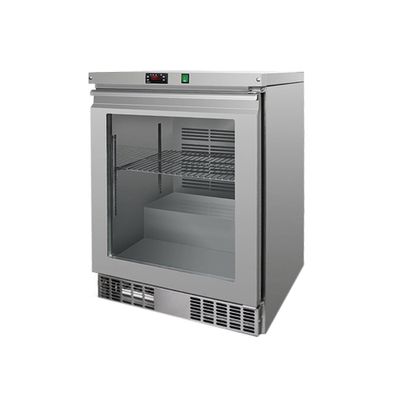 Unterbau-Tiefkühlschrank Edelstahl PREMIUM - 110 Liter - mit 1 Glastür