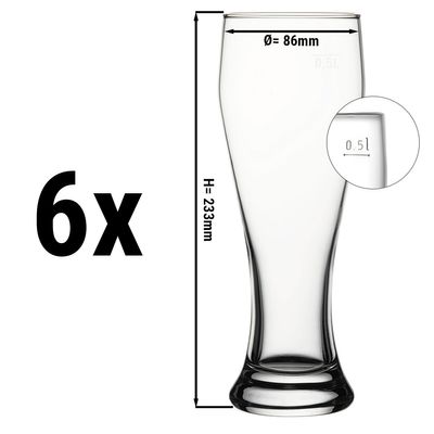 Pasabahce 42756 Weizenbier Gläser Weizenbier Bier Gläser 6 Stück 665cc 