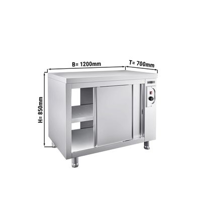 Armario calefactor PREMIUM – 1,2 m - con pasaplatos 