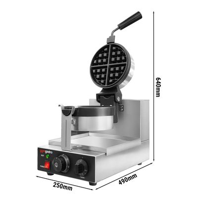 Waffle aparat - Jednostruki - 1,3 kW - Rotacija od 180°