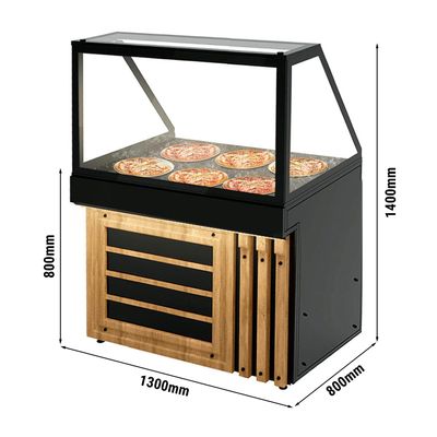 Hot food counter - 1300mm - with LED lighting & heated plate