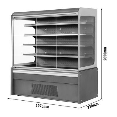 Пристенная холодильная горка HELSINKI - 1975мм  - 4 Полки - со стеклянными дверями