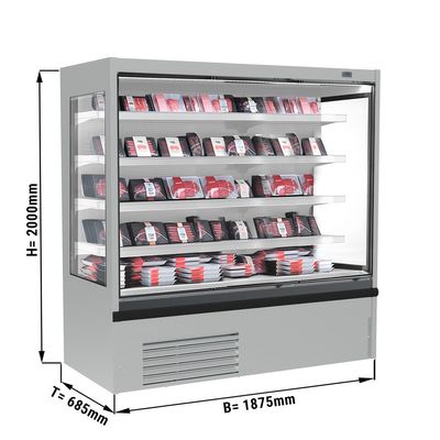 Пристінний холодильний стелаж - 1,88 х 0,69 м - з 4-ма полицями - нержавіюча сталь 700 DEEP