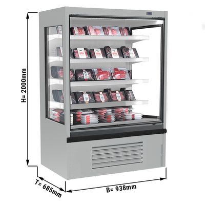 Пристінна холодильна полиця - 0,94 х 0,69 м - з 4-ма полицями - нержавіюча сталь 700 DEEP