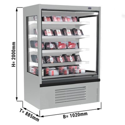 Supermarket hladnjak - 1020 mm - Sa LED osvjetljenjem & 4 police 