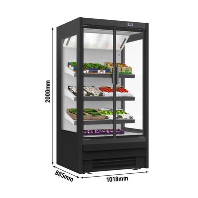 Supermarket hladnjak - 1018 mm - Sa LED osvjetljenjem, izoliranim staklenim vratima & 3 police 