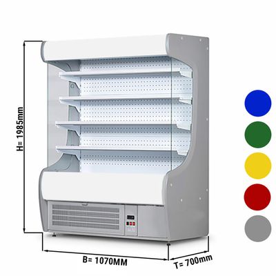Пристенная холодильная горка - 1070мм - Со светодиодным освещением - 4 Полками