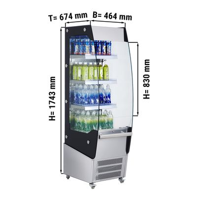 Пристенная холодильная горка - 464мм - Со светодиодным освещением LED  - 3 Полками