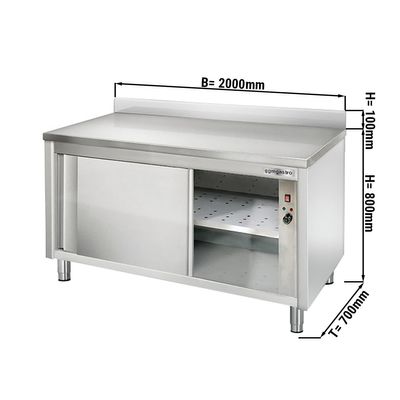 Heating cabinet ECO - 2.0 m - with backsplash