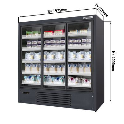 Wall freezer - 1.98 m - 1243 liters - with 4 shelves - BLACK