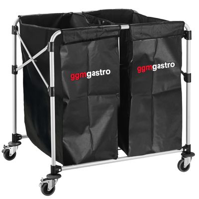 Wäschewagen - klappbar - 2x 150 Liter - Aluminiumrahmen - Schwarz