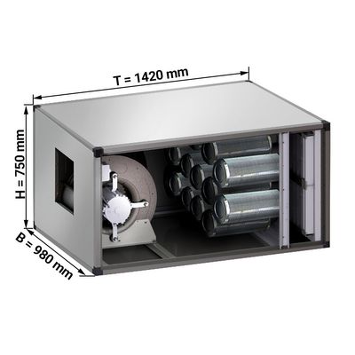 System oczyszczania powietrza wywiewanego 4400 m³ - z filtrem wstępnym i filtrem z węglem aktywnym
