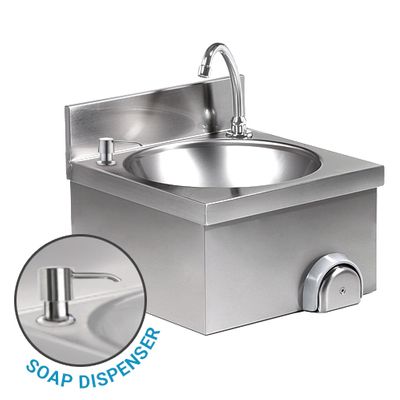 Manual sink - with faucet (cold and hot water connection) and soap dispenser