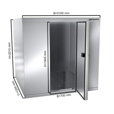 Stainless steel cold room - 2100x1200mm - 3.7m³