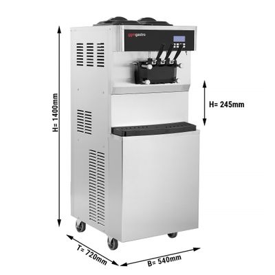 Soft ice cream machine - 26-30 litres/h - 2.1 kW - for 3 flavours