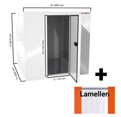 Chambre froide - 1800x1200mm - 2,65m³ - Lamelles incluses